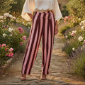 Pantalón Estefanía Granate y Rosa