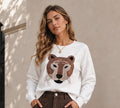 Sudadera Ganchillo Lobo marrón