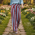 Pantalón Estefanía Azul y Granate