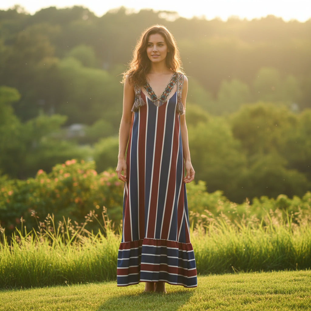 Vestido India rayas