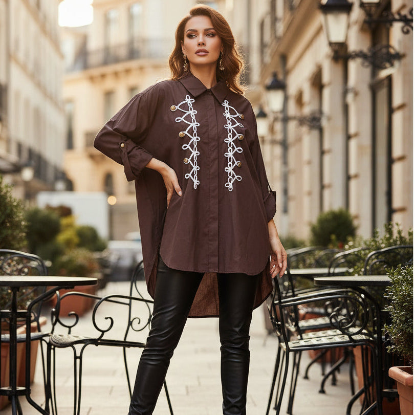 Camisa Militar Marrón