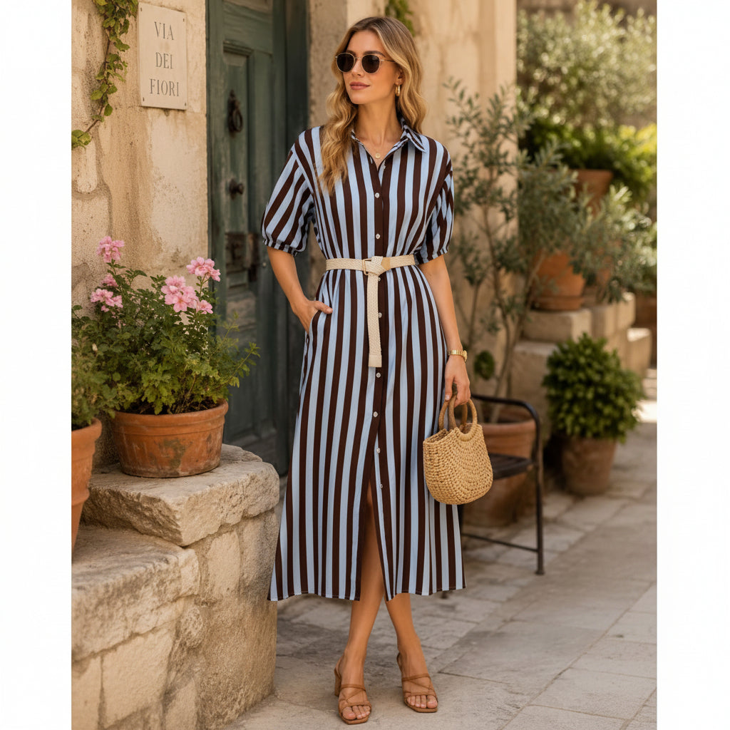 Vestido Rayas Azul
