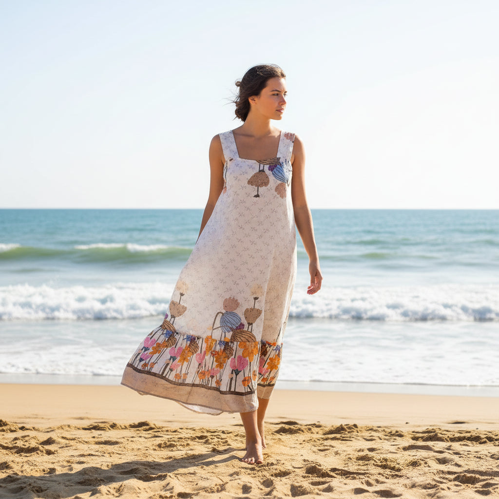 Vestido Floral marrón