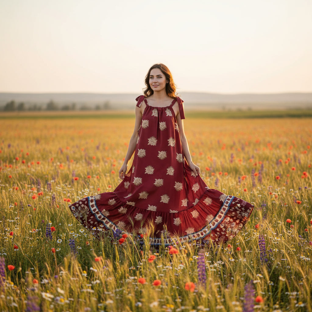 Vestido Noe granate