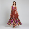 Vestido Plisado Teja