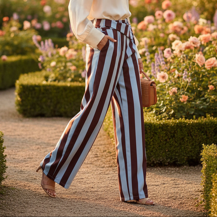 Pantalón Estefanía Azul y Marrón