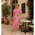 Vestido Rayas Rojo